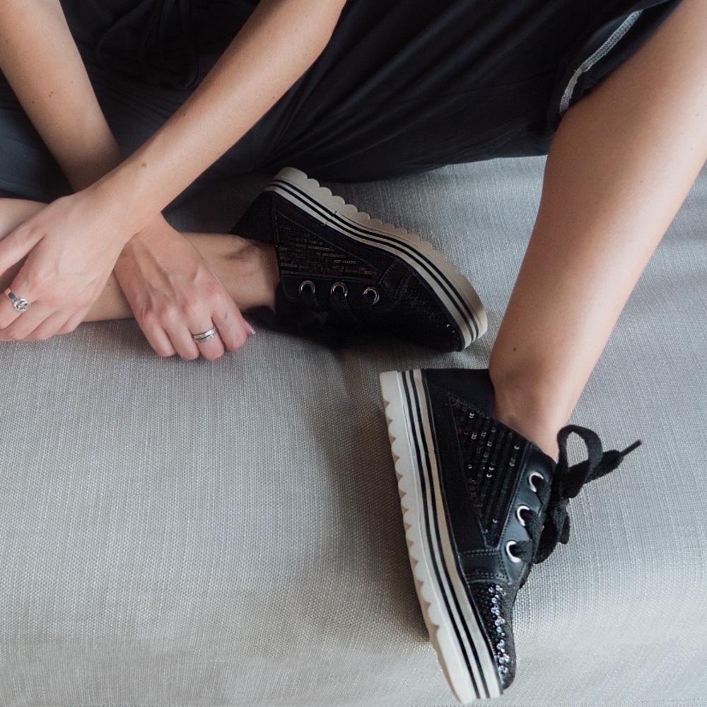 Black Sapphire Sequin Sneaks